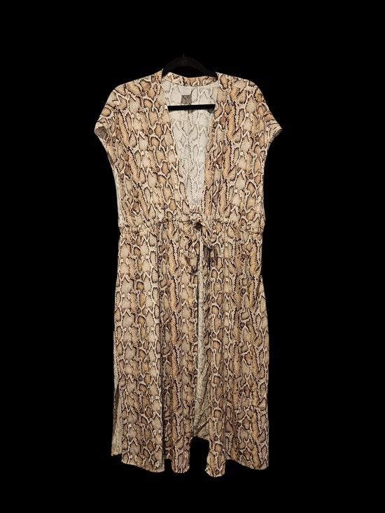 Kona Sol Other - Kona Sol Beige Snake-Print Coverup with Tie Waist